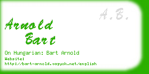 arnold bart business card